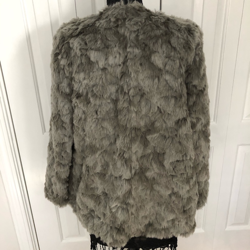 Gray faux fur jacket